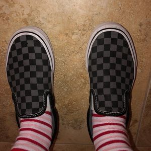 Black/Gray Checkerboard Vans
